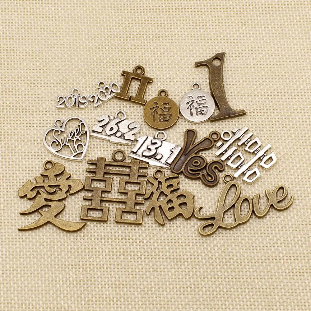 1 шт. оптовая продажа ювелирных изделий китайский текст цифры Алфавит 2019 2020 2021 2022