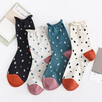 salina womens socks spring summer and autumn short tube nylon polka dot jacquard roll mouth fashion casual card stockings