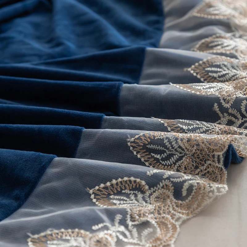 Кружевное покрывало принцессы постельное белье наволочка 1/3 шт. бархатное