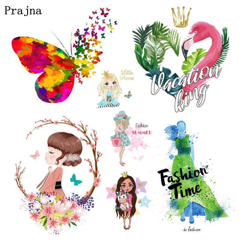 Prajna/модная футболка с изображением единорога для девочек железной передачей Vynil