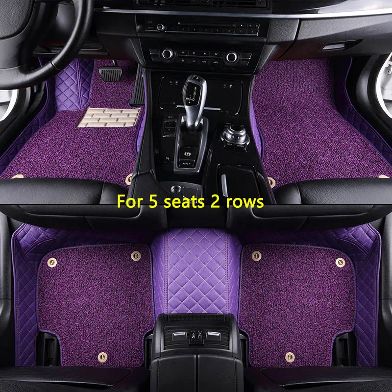 Пользовательские автомобильные коврики для Toyota Corolla Camry Rav4 Auris Prius Yalis Avensis Alphard 4Runner Hilux highlander sequoia коврик - Название цвета: For 5 seats 2 rows