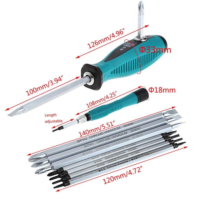 

10 Pcs Slit Sets Magnetic Screwdriver Repair Multi Function Multi Hand Tool Set 652A