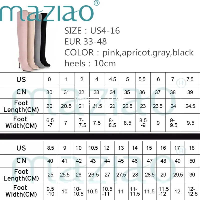 New Women Stiletto High Heel Boots Stretch Elastic Thigh Pointed Toe Sexy Over The Knee MAZIAO | Обувь