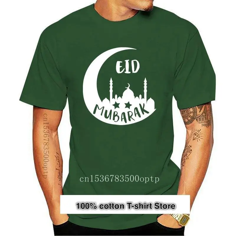 

Camiseta con frase Eid Mubarak para bebé, camisa árabe musulmana para celebración, frase de bendición, 5218