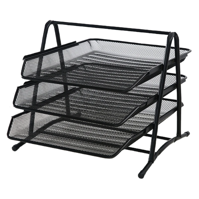 

2/3/4 Tier Metal Mesh Document Rack File Letter Book Tray Shelf Carrier Storage Holder Home Office Desk Organizer