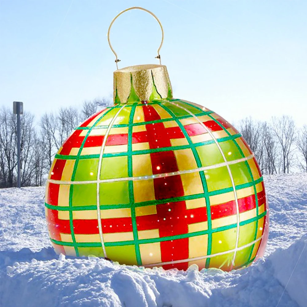 

60 см рождественские шары, елочные украшения, уличная атмосфера, ПВХ надувные игрушки для дома, рождественский подарок, Новый рождественский мяч
