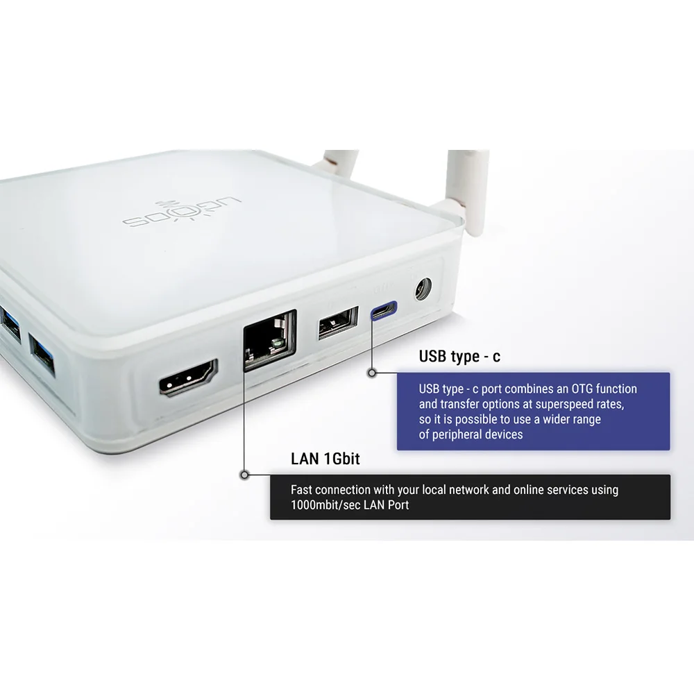 ТВ приставка UGOOS AM7 Amlogic S905X4 Android 11 Smart TV BOX DDR4 4 ГБ 32 телеприставка 1000M LAN BT5.0 Wifi 6 4K