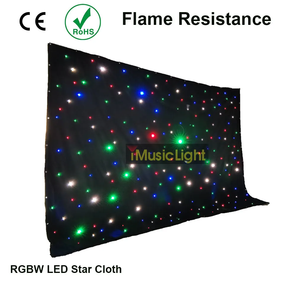 3Mx7Mtr Starcloth Sparkley драпировка RGBW Светодиодная звезда тканевый фон с системой
