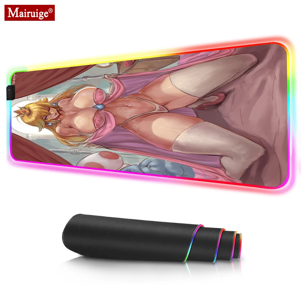 Сексуальная девушка фигурка анимэ большая задница бедра светодиодный Мышь pad RGB