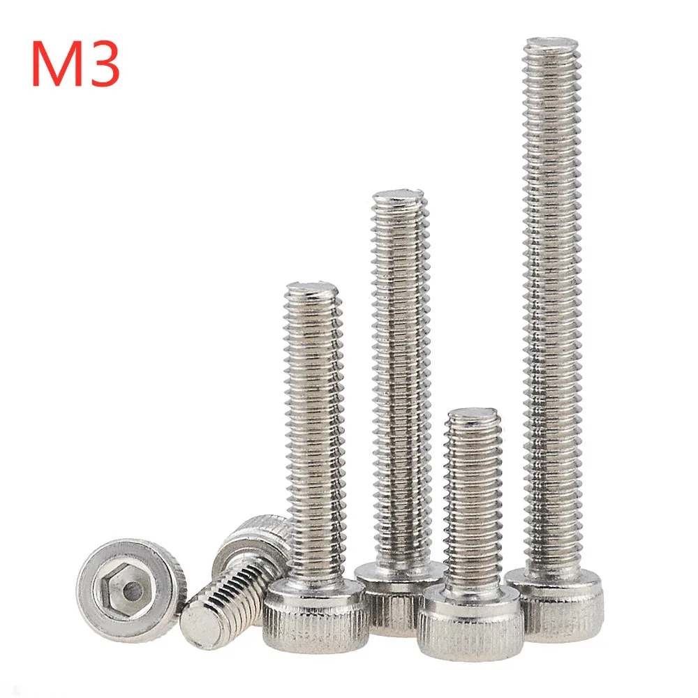 

10PCS M3x5-50 6 8 10 20 30 40 Hexagon Hex Socket Cap Head Screw Stainless Steel Allen Bolt DIN912 Hex Screw M3*5 M3*16 M3*35