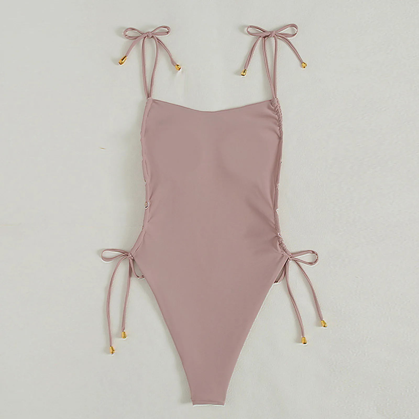 Женский слитный купальник-топ с одним воротником привлекательный бандажный