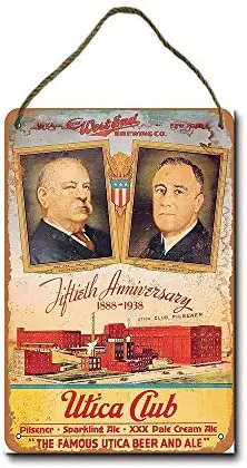 

Metal Sign 8x12 Inch 1938 Utica Club Beer Wall Decor Hanging Sign