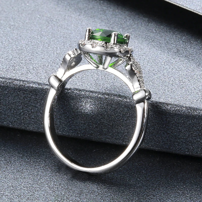 

Wong Rain Vintage 100% 925 Sterling Silver Emerald Gemstone Wedding Engagement Diamonds White Gold Ring Fine Jewelry Wholesale