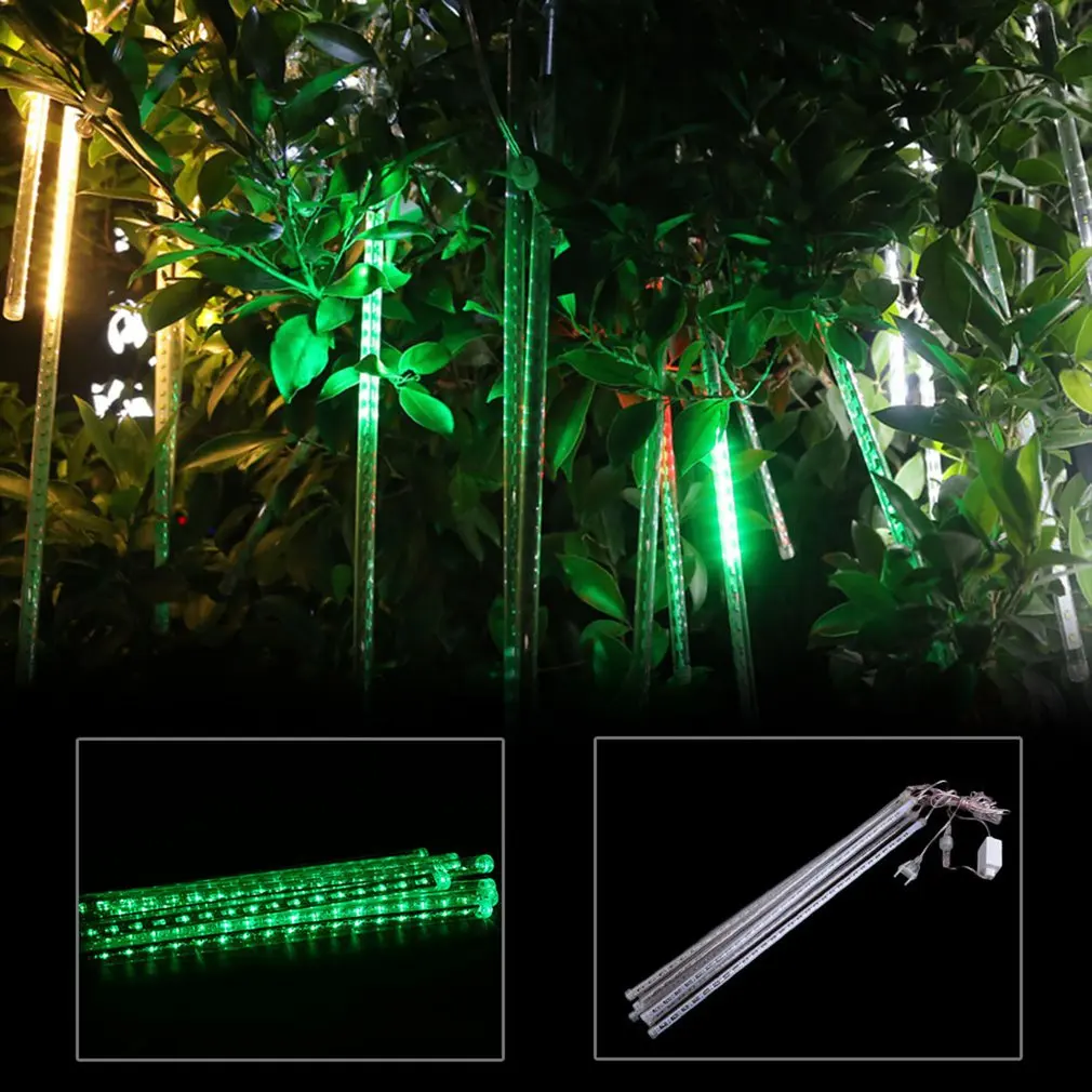 

50CM Meteor Shower Rain 8 Tube Waterproof LED String Lights Outdoor Christmas Wedding Party Decoration Lamp EU Plug