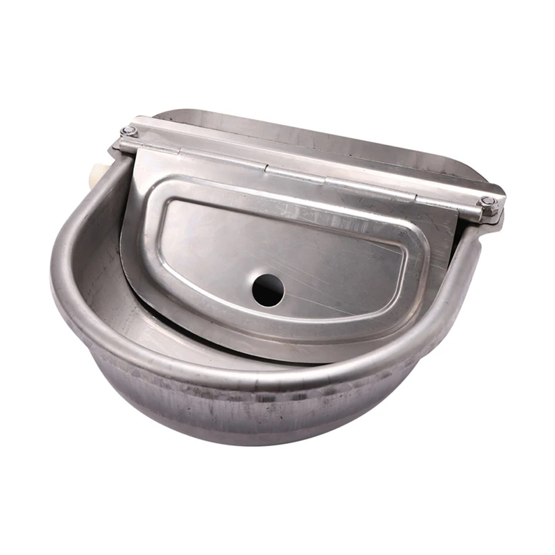 

304 Stainless Steel With Drain Hole Drink Automatic Float Farming Trough Horse Cow Water Bowl Supplies Sheep Dog Pet Goat Cattle