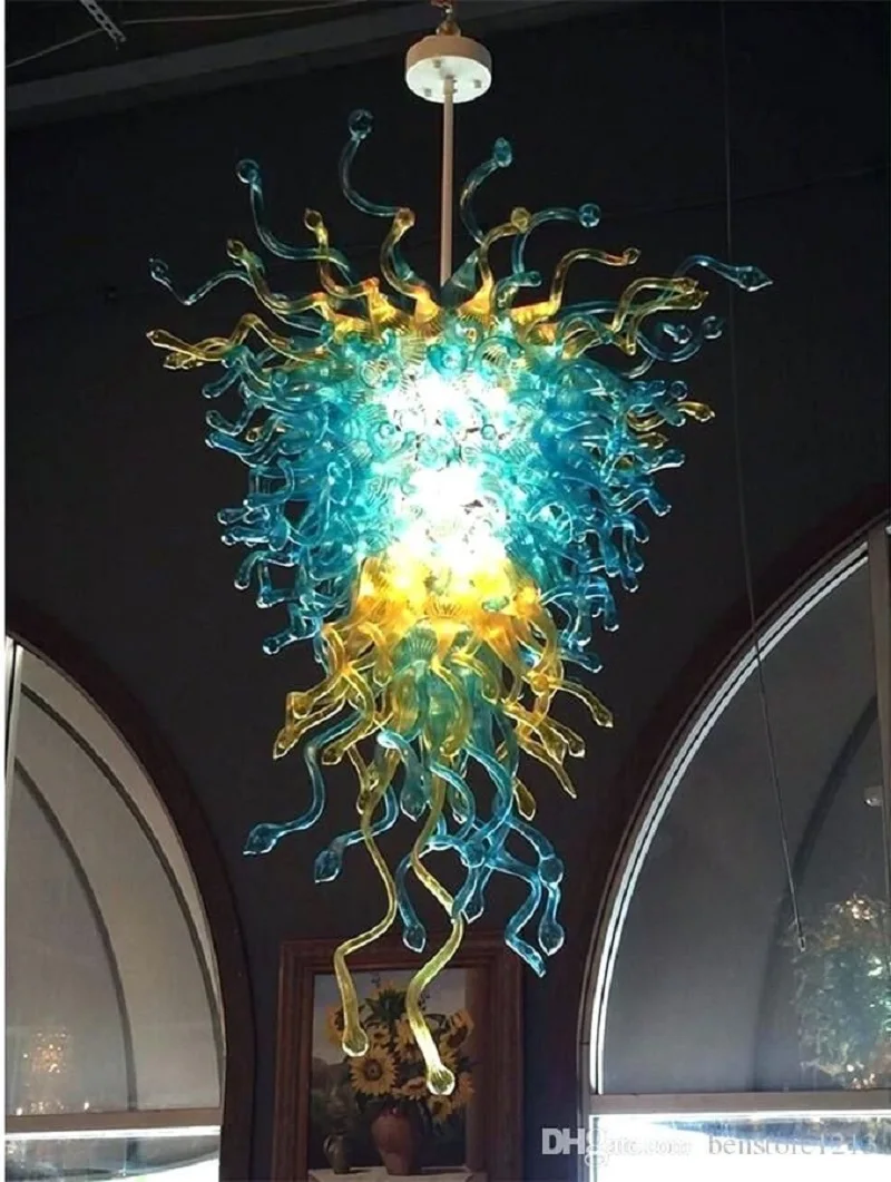 

Vintage Hanging Glass Chandelier New Hot Sales Hand Blown Colored Glass Modern Style Chandelier