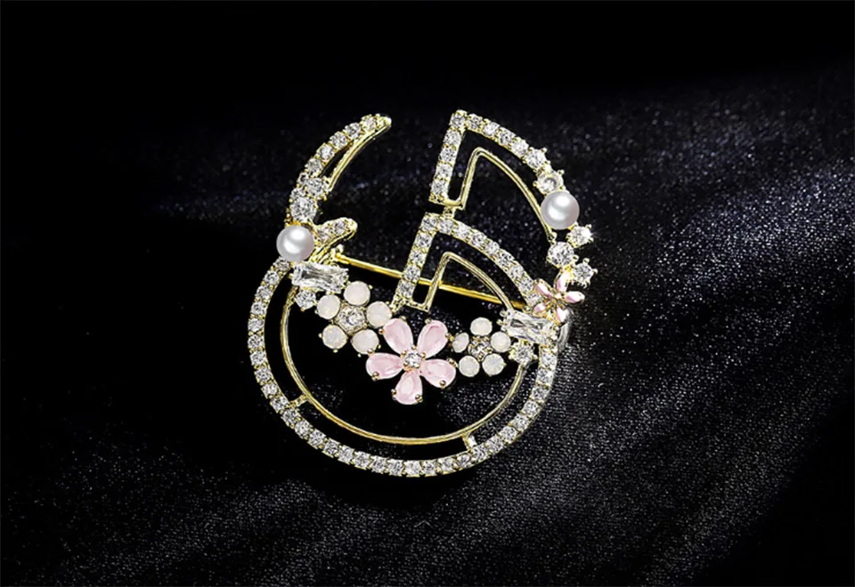 Donia jewelry Fashion high-end Korean brooch ladies hollow letter brooch AAA zircon clothing collar needle scarf pin