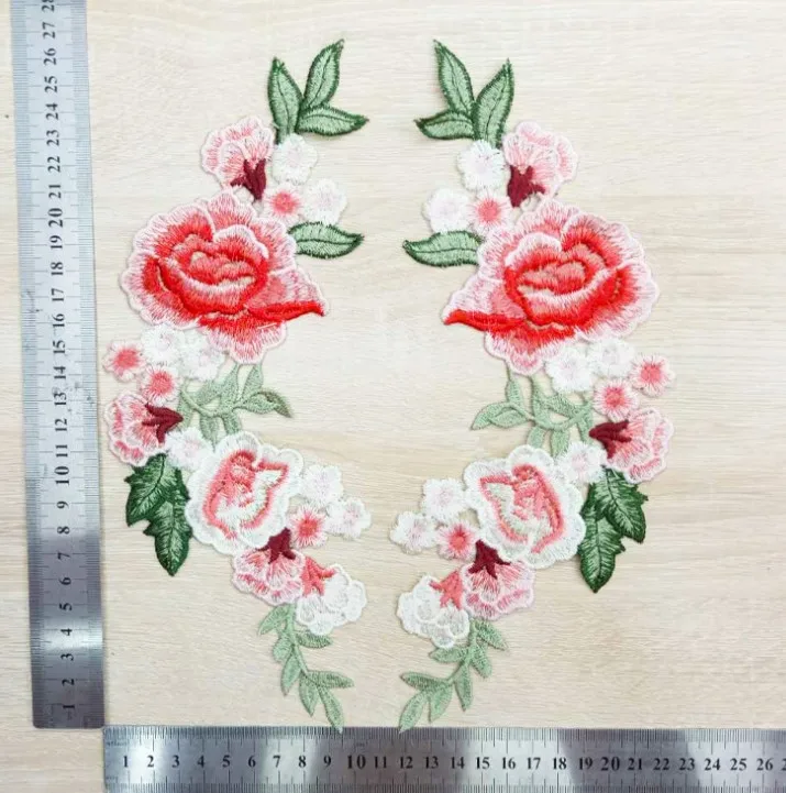 Цветочная кружевная ткань аппликация вышивка кружевной воротник свадебное