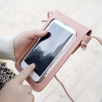 touch screen cell phone purse smartphone wallet leather shoulder strap handbag women bag for iphone 12 for huawei for samsung1pc
