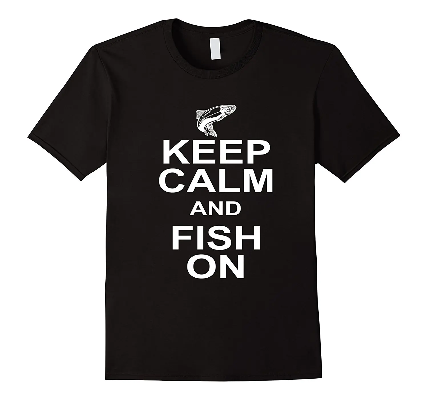 

Keep Calm and Fish on. Funny Fisherman Angler Gift T-Shirt. Summer Cotton Short Sleeve O-Neck Mens T Shirt New S-3XL