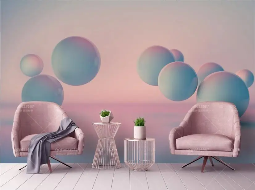 Настенные 3d обои для домашнего пользования с цветными стерео шариками модные