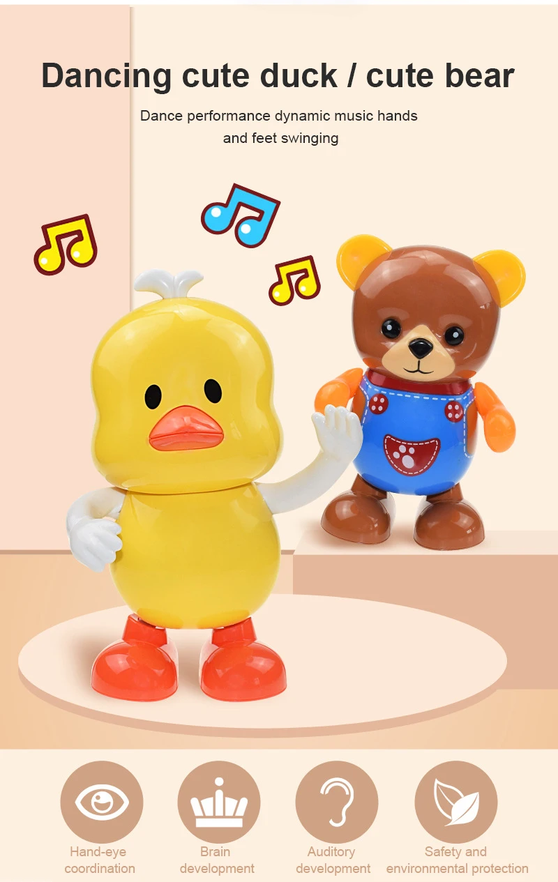 

Cute Duck Music Robot Shiny Educational Toys Electronic Walking Dancing Smart Music Robot Kids Music Robot Toys For Kids Gifts
