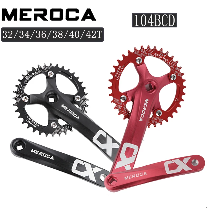 

MEROCA 104 BCD Crankset Bicycle 170mm Crank 32T 34T 36T 38T 40T 42T Narrow Wide Chainring 8/9/10/11 Speed MTB Crank Set