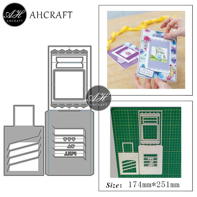 

AHCRAFT Pull Mechanism Card Metal Cutting Dies for DIY Scrapbooking Photo Album Decorative Embossing Stencil Paper Cards Mould