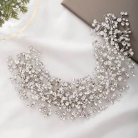 forseven luxury headband full glisten drill beads decorated women hair band handmade elegant bride wedding hair jewelry jl
