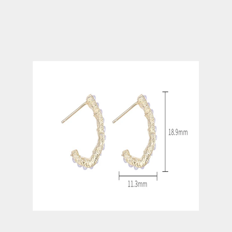 

Hot Selling S925 Sterling Silver Fine Earrings Creative Irregular Beaded Gold-plated Earrings Simple Retro Women Jewelry