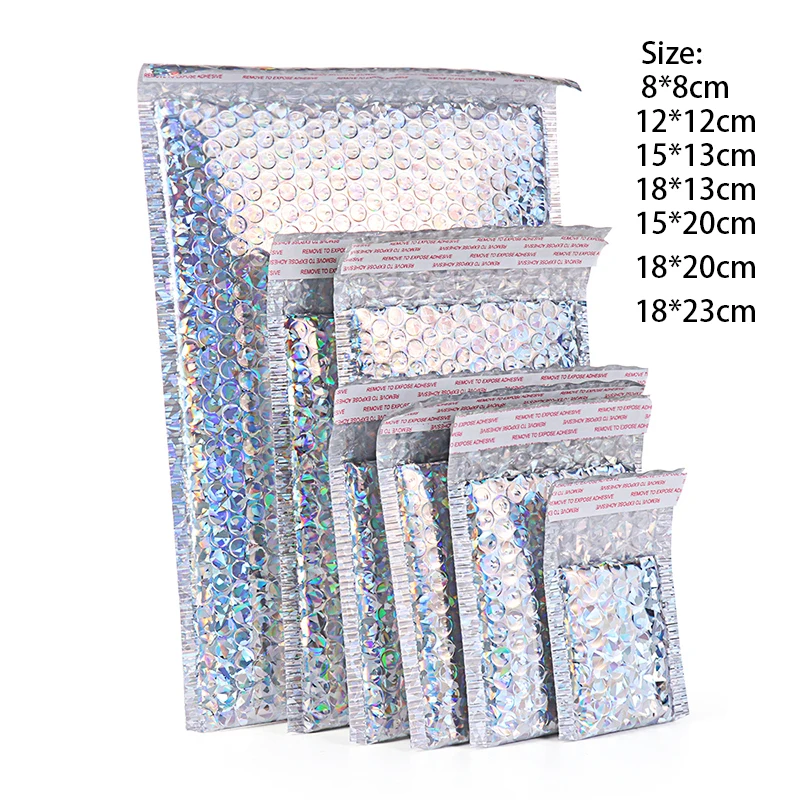 

10PCS Padded Bubble Courier Bags Envelopes Bubble Laser Packaging Self Adhesive Courier Bag Storage Bags