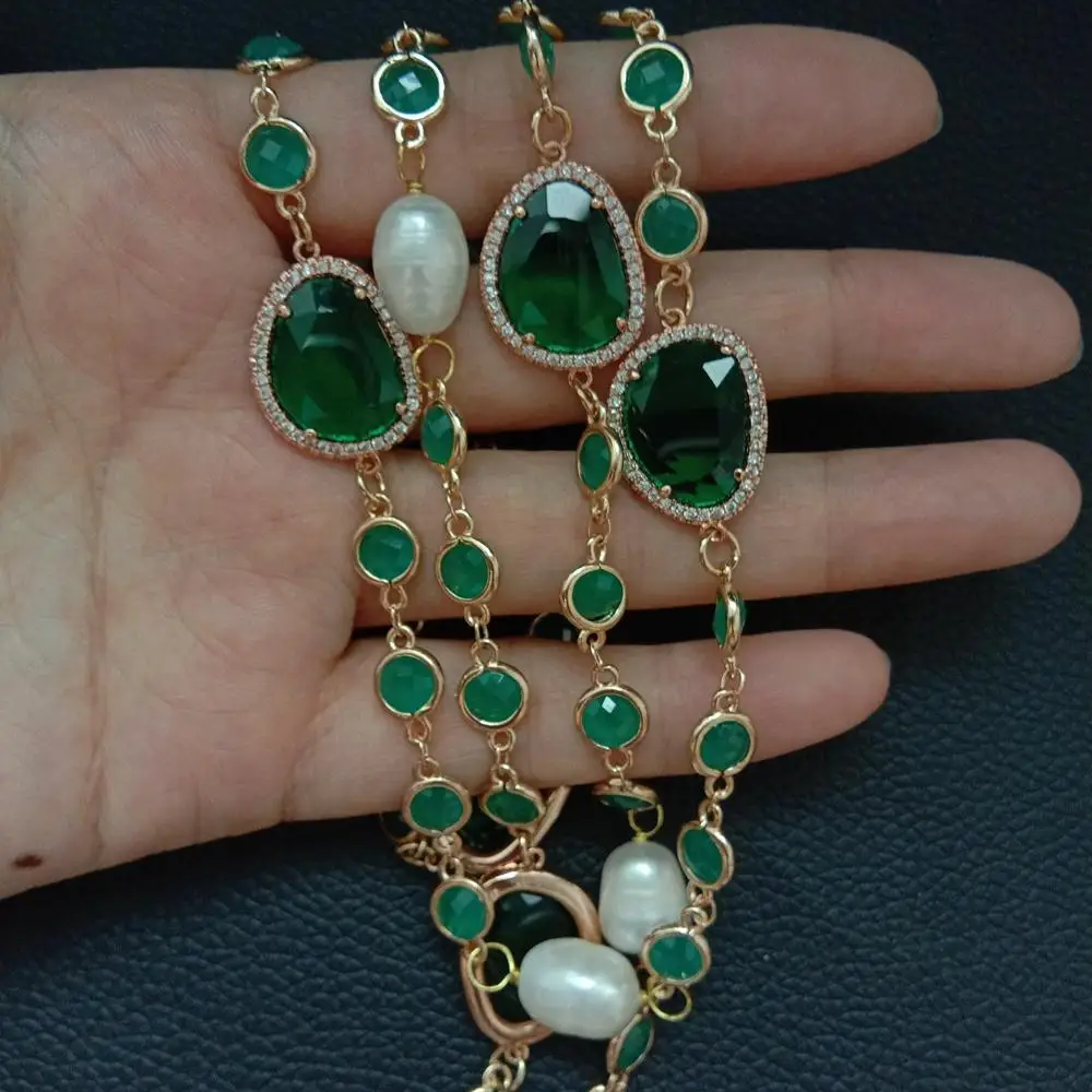 Белый жемчуг в форме риса длинное ожерелье и серьги с крючком 36 дюймов | Украшения