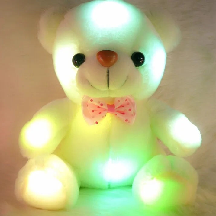 20cm Colorful Glowing Luminous Plush Baby Toys Lighting Stuffed Bear Teddy Lovely Gifts for Kids |
