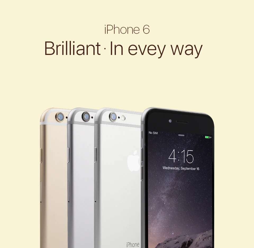 Apple iPhone 6 двухъядерный IOS мобильный телефон 4," 1 ГБ ОЗУ 16 Гб/64 Гб/128 Гб ПЗУ iOS 8.0MP wifi 4G LTE разблокированный смартфон