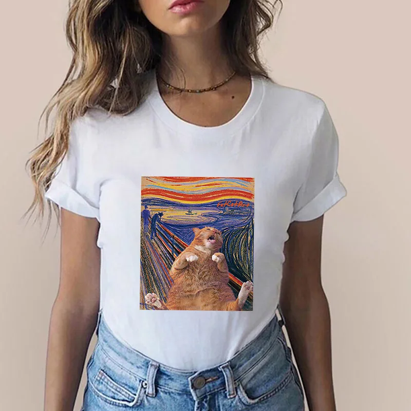 2QIMU Новая Милая футболка с животными Женская Повседневная забавным мультяшным