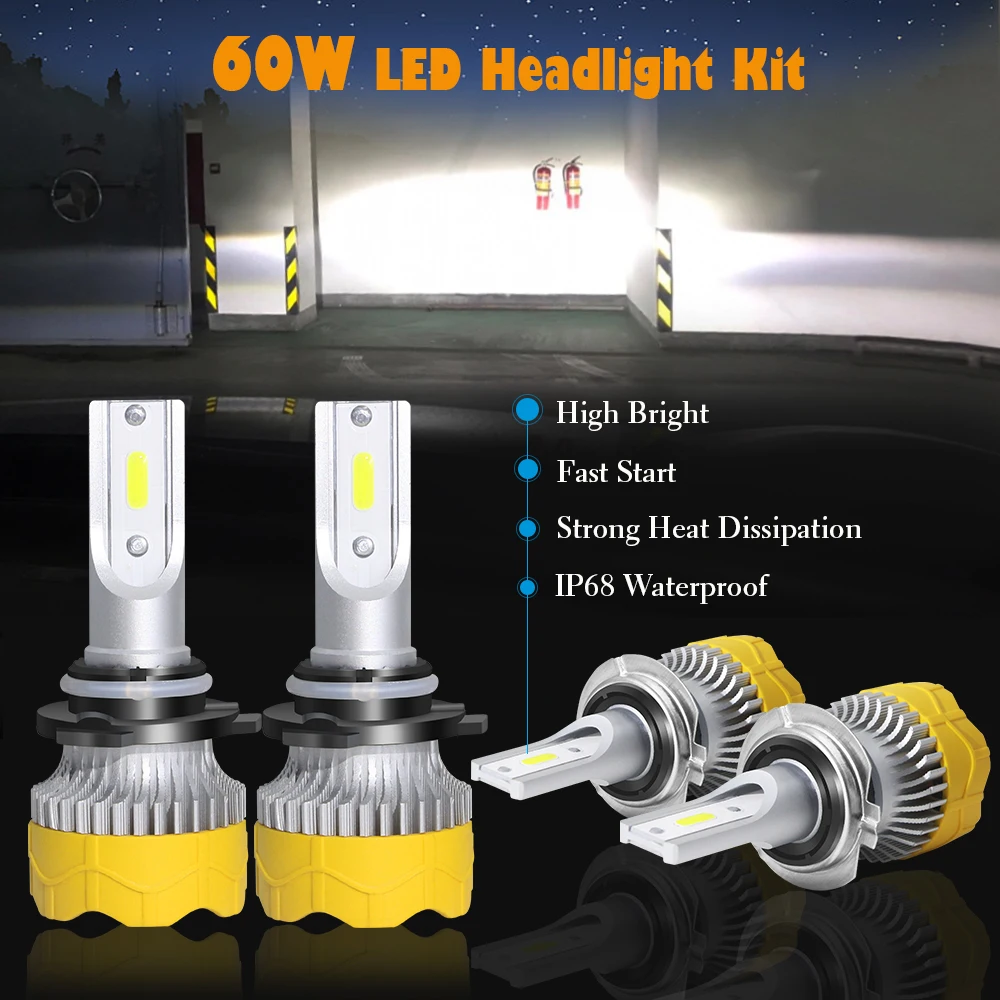 Buildreamen2 4 шт. автомобилей головной светильник высокий низкий пучок 9005 H11 авто