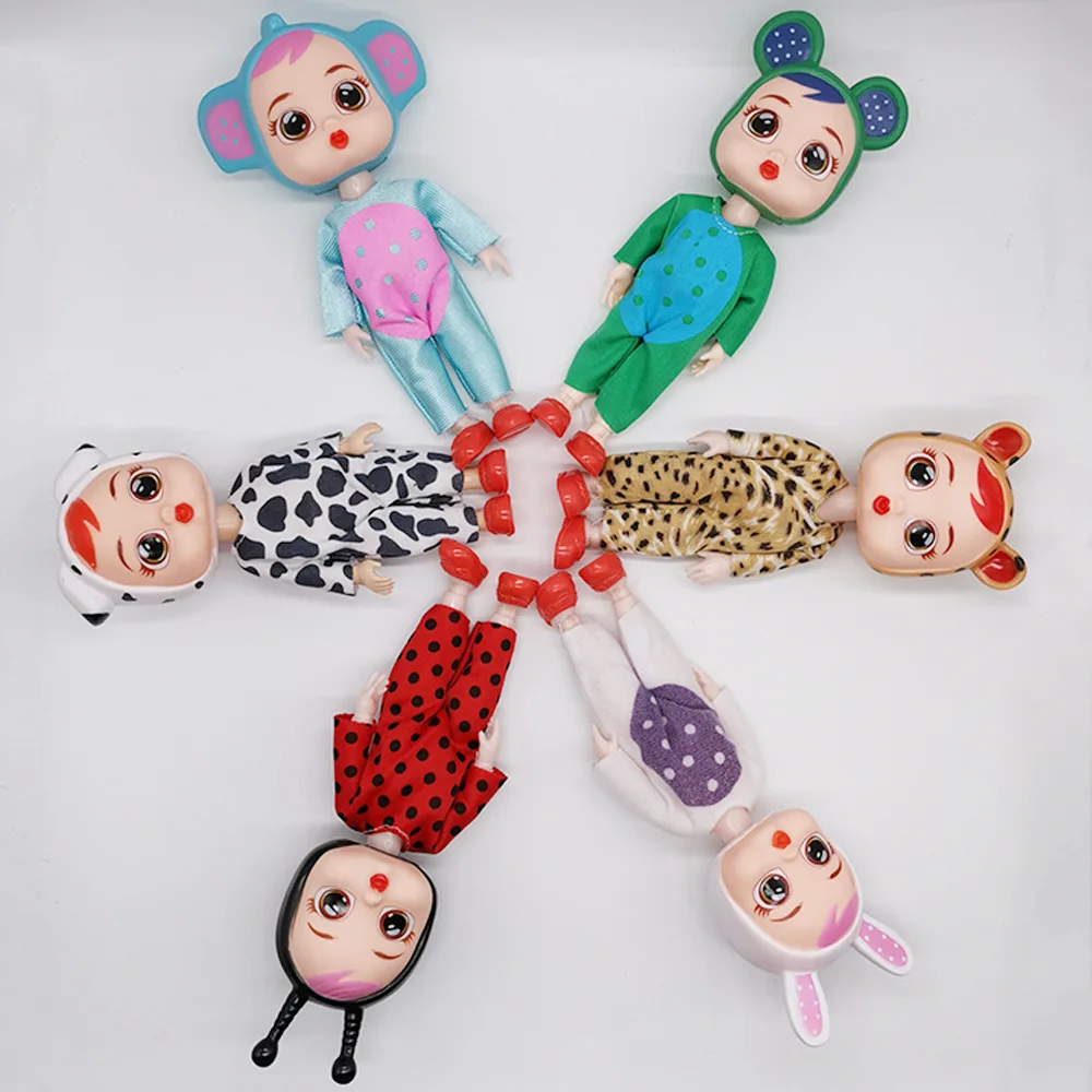 Мини Детские куклы 13 шарнирная подвижная BJD кукла милая голова животного с одеждой обнаженное тело 16 см модные куклы игрушки