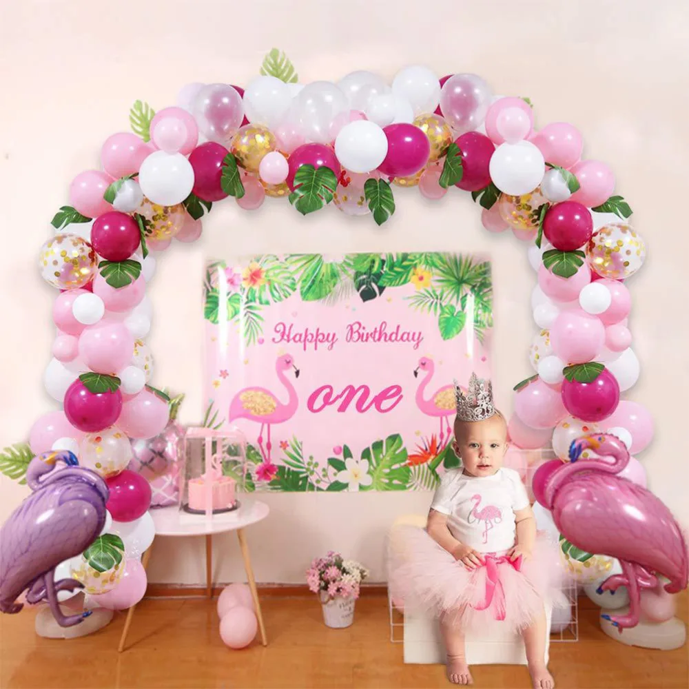 

85Pcs Birthday Latex Balloons Decorative Balloons Chain Party Balloons Ornament Party Supplies (White and)