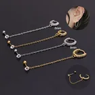 Серьга-Кольцо из нержавеющей стали с фианитом Женская, модное Ювелирное Украшение для пирсинга завитка раковины в стиле панк, хип-хоп, круглые ювелирные изделия, 1 шт.