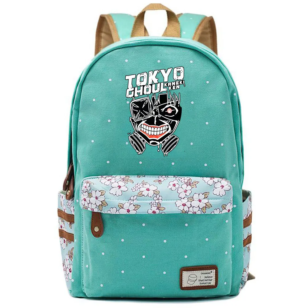 Токийский Гуль канеки Кен Аниме Сумка Рюкзак цветочный точечный Цветочный
