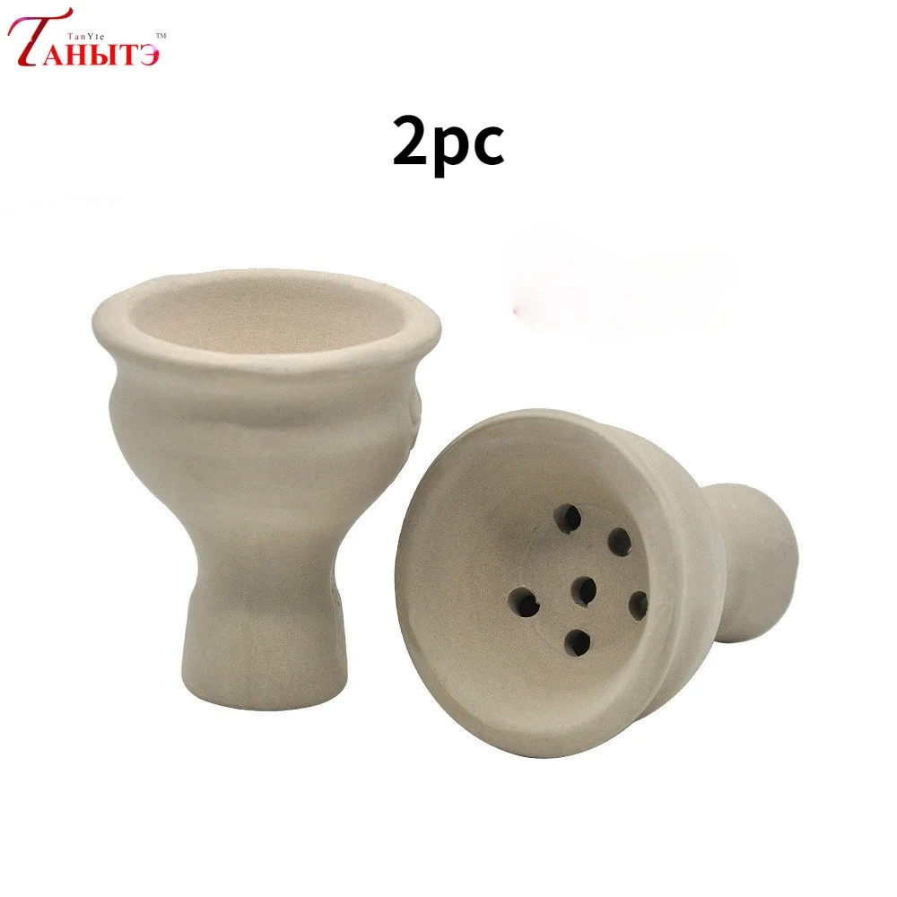 2pcs white ceramic bowl white clay deep smoke pot special for hookah Clay Bowl Shisha hookah accessories for men women