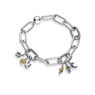 Новый браслет меня очаровательные серебряные lightning me Шарм смайлик с комбинированным набором браслет Женская мода ювелирные изделия