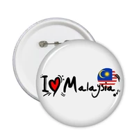 i love malaysia word flag love heart illustration round pins badge button clothing decoration 5pcs gift