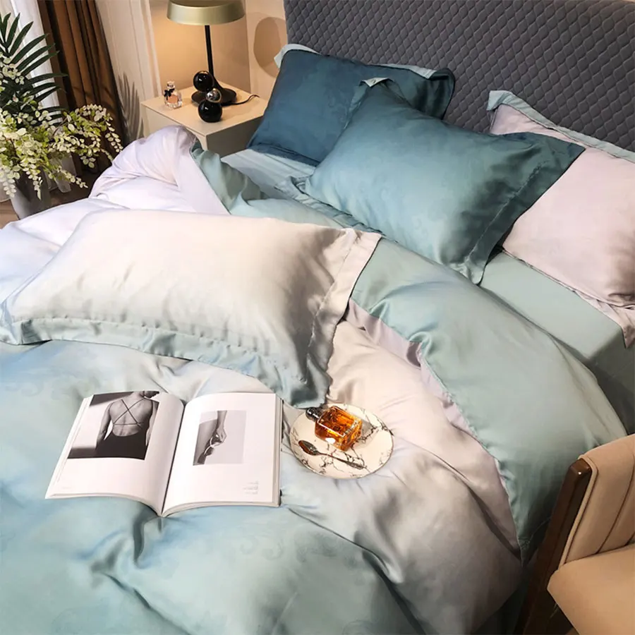 barato Europeu Americano Moda Conjunto De Cama Adulto, Rainha Completa Rei Confortável Dupla Casa Têxtil Folha Fronha Capa Edredão