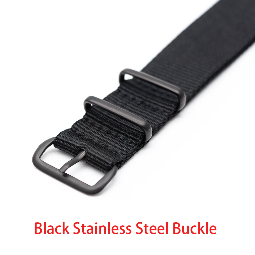 Nylon Nato Strap for Men Women Watch Band 18mm 20mm 22mm 24mm Black Matte Stainless Steel Buckle Watchs Straps Universal Zulu