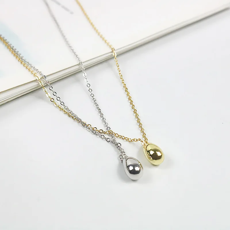 

New Product Launch Sterling SilverY Water Drop Adjustable Pendant Necklace Necklace for Women Girl Birthday Gift