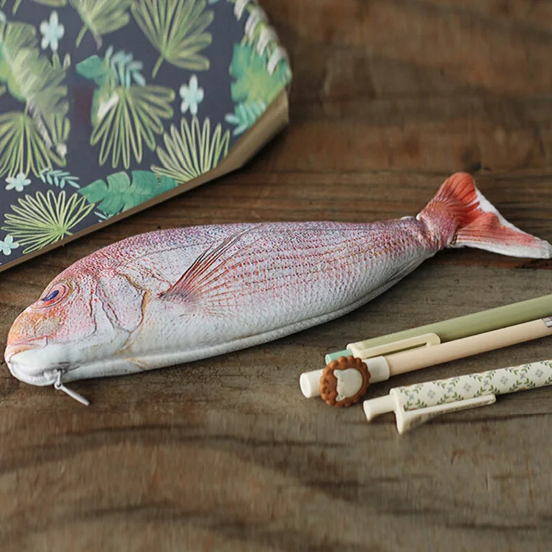 ИМИТИРОВАННАЯ соленая рыба большая емкость чехол для карандашей школьная Ручка