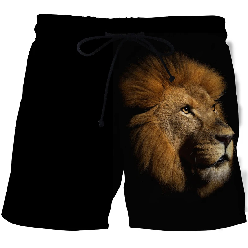 

Summer Men's Beach Shorts Swimming Sports S-6XL Pants Fire Tiger /Lion 3D Printed Surf Shorts Large Size Male Gym Swimwear Short