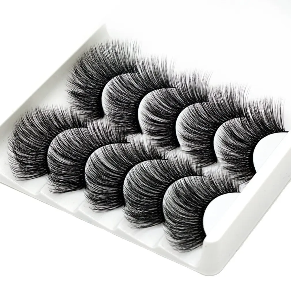 3D ручной работы химические накладные ресницы из искусственных волокон пять пар