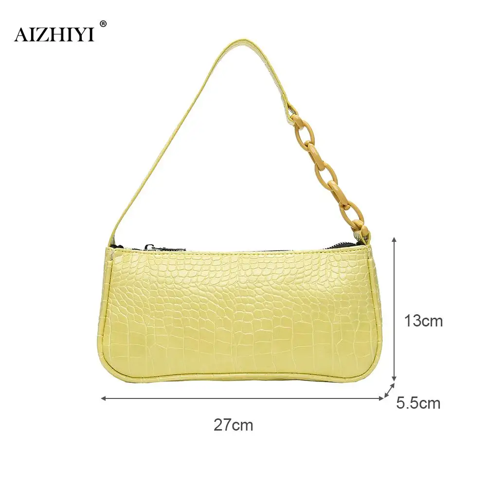 

Women Acrylic Chain Handbags Alligator PU Fashion Underarm Shoulder Bags